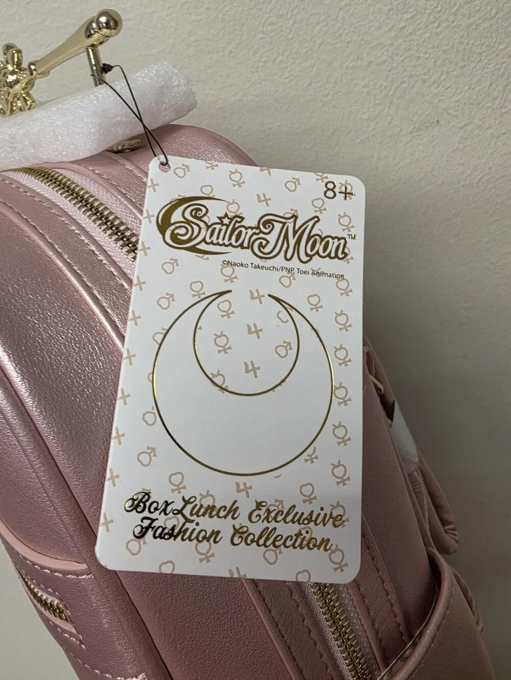 Loungefly Sailor Moon Spiral Heart Moon Rod Mini Backpack Pink Gold